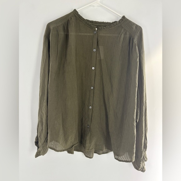 LOFT Tops - LOFT Olive Button-Up Blouse